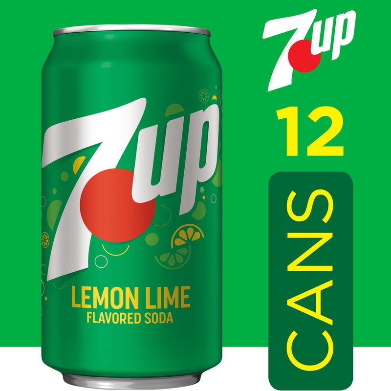 Dr Pepper 7UP Lemon Lime Soda, 12 fl oz cans, 12 pack - Image 2